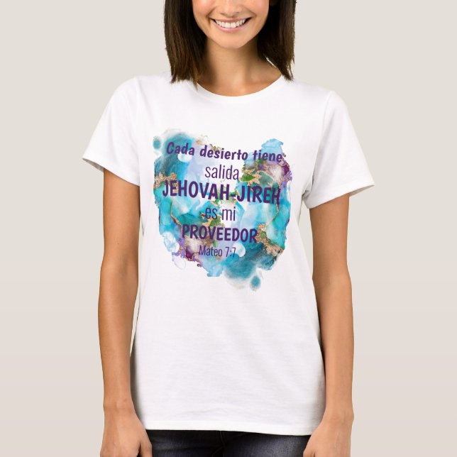 T-shirt Citation de texte de la Bible Marbre bleu violet o (Devant)