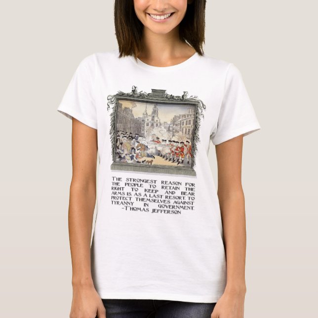 T-shirt Citation de Thomas Jefferson : Tyrannie dans le (Devant)