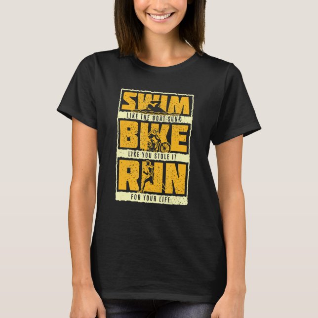 T-shirt Citation De Triathlon Pour Un Triathlète (Devant)