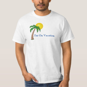 T-shirt Citation de vacances amusante Texte Plage Palmier