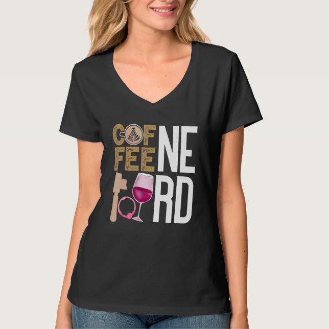 T-shirt Citation de vin de café Barista Cool Coffee Wine 9 (Devant)