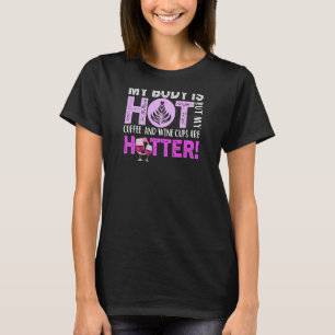 T-shirt Citation de vin de café pour femmes Barista Cool C