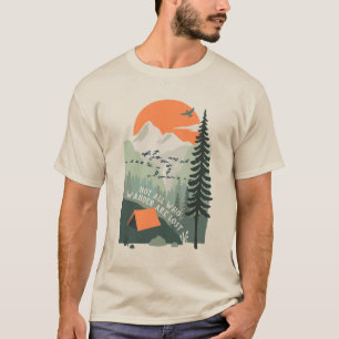 T-shirt Citation de voyage Camping Paysage Art rétro