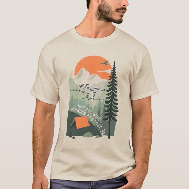 T-shirt Citation de voyage Camping Paysage Art rétro (Devant)
