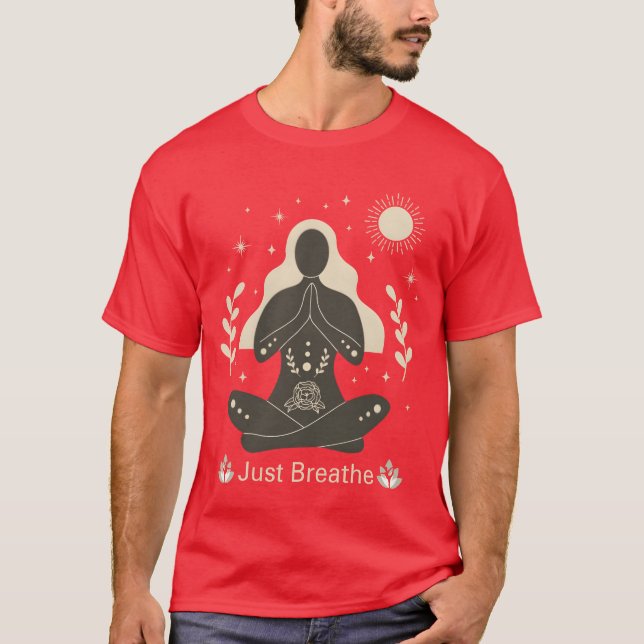 T-shirt Citation de yoga Respirer simplement Esprit Clair  (Devant)