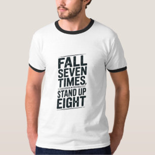 T-shirt Citation debout motivante en typographie noire