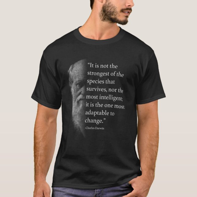 T-shirt Citation d'espèces de Charles Darwin (Devant)