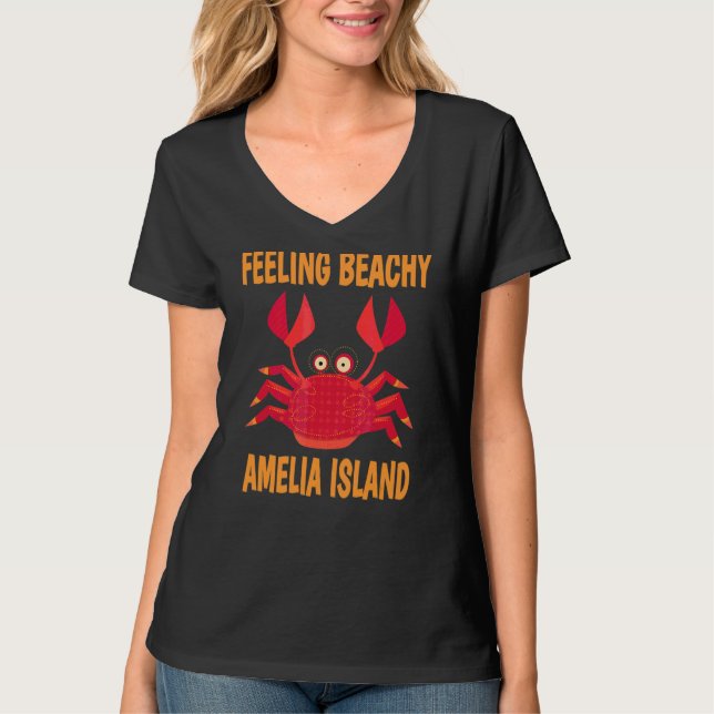 T-shirt Citation d'été pour vacances à l'île Amelia (Devant)