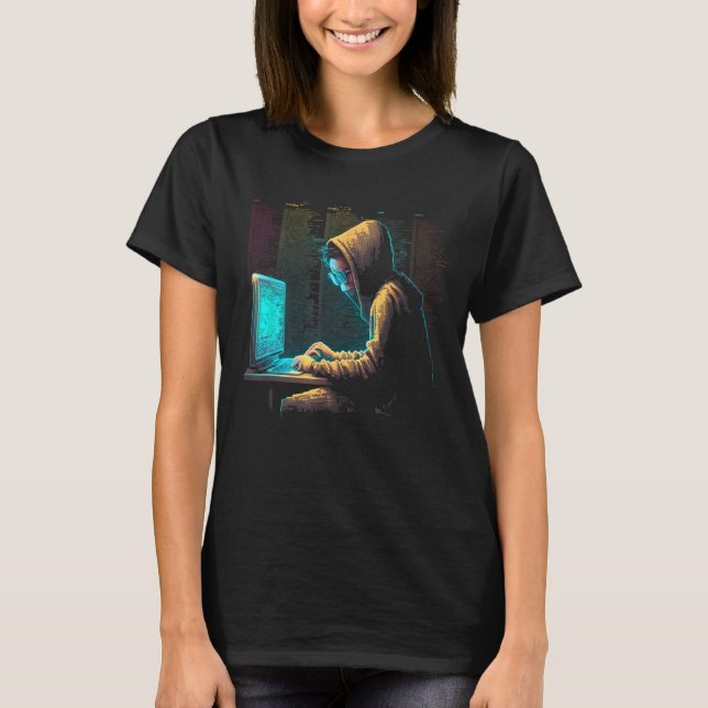 T-shirt Citation d'expert en cybersécurité pour Hacker Cas (Devant)