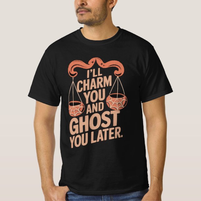 T-shirt Citation d'Halloween de Libra drôle (Devant)