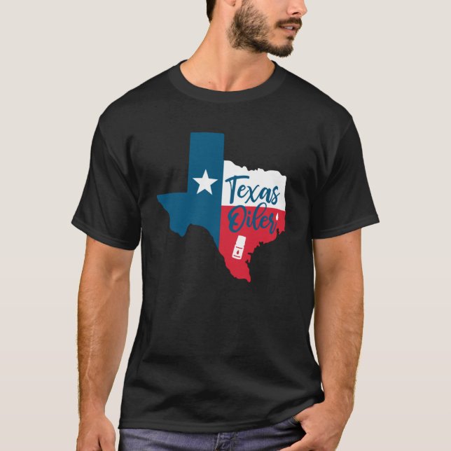 T-shirt Citation d'huile essentielle Texas Drapeau Oiler (Devant)