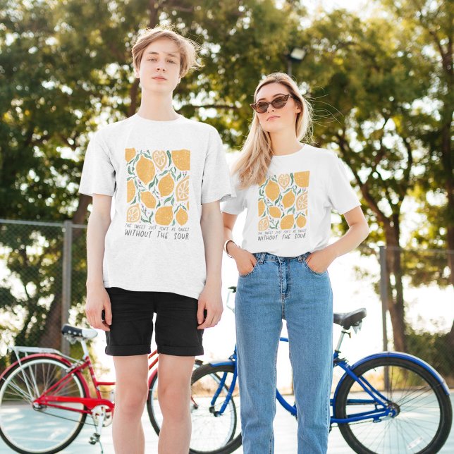 T-shirt Citation d'inspiration de citron jaune rétro (Créateur téléchargé)