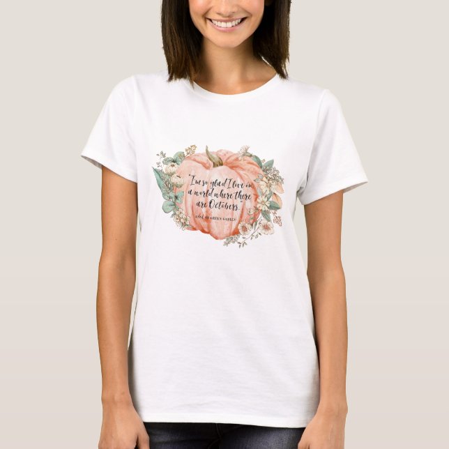 T-shirt Citation d'octobre d'Anne of Green Gables (Devant)