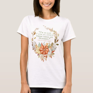 T-shirt Citation d'octobre d'Anne of Green Gables   Chemis