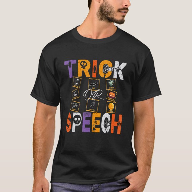 T-shirt Citation d'orthophoniste Trick Or Speech Therapy H (Devant)