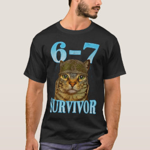 T-shirt Citation drôle 67 Chats Mal au ventre Survivant Mè