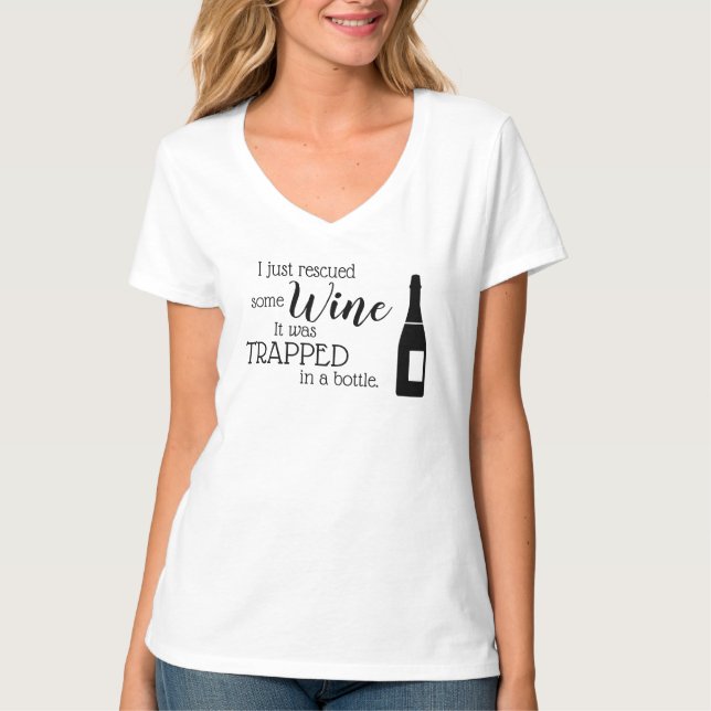 T-shirt Citation Drôle À Dire Du Vin Secouru À Partir D'Un (Devant)