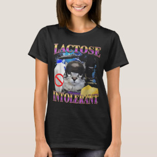 T-shirt Citation drôle Chat idiot intolérant au lactose Mè