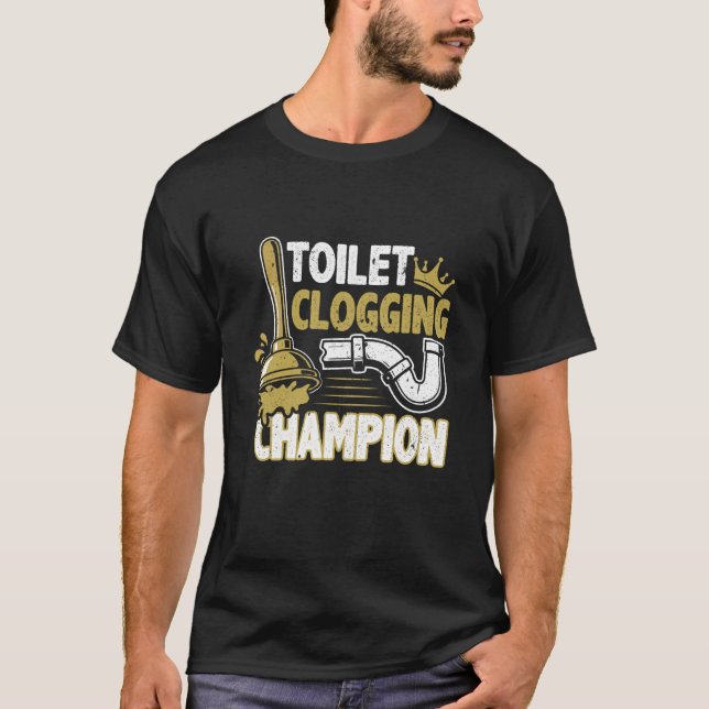 T-shirt Citation drôle de catastrophe de salle de bain de  (Devant)