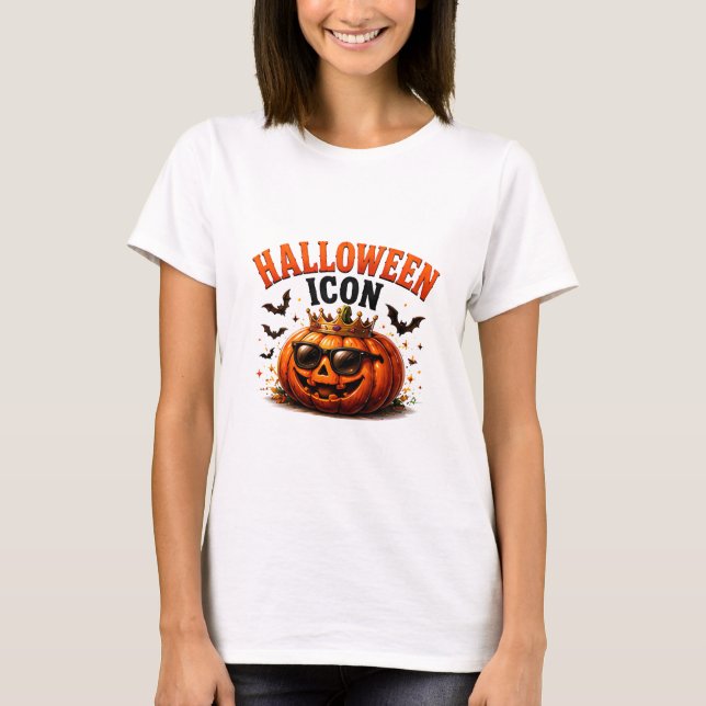 T-shirt Citation drôle de citrouille d'Halloween 👑 🎃 (Devant)