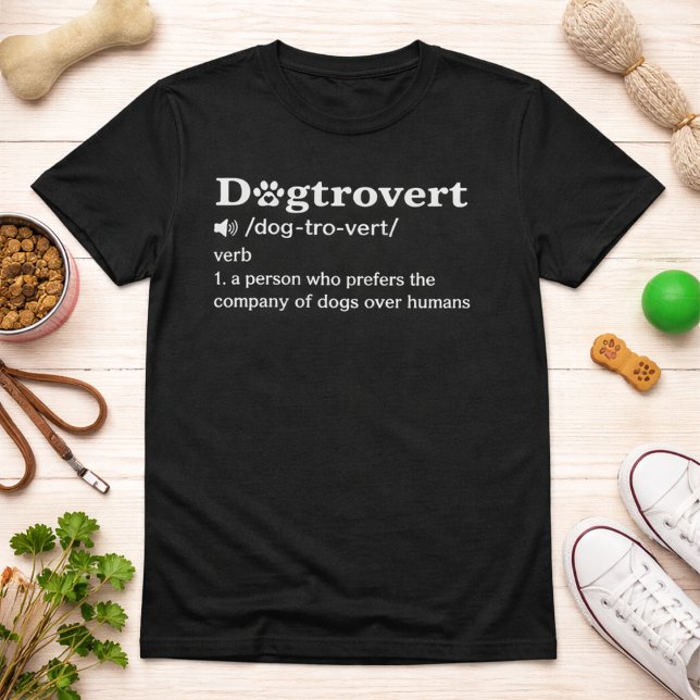 T-shirt Citation drôle de définition de Dogtrovert avec te (Créateur téléchargé)