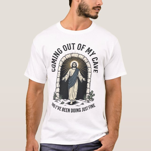 T-shirt Citation drôle de grotte de résurrection Gravure v (Devant)