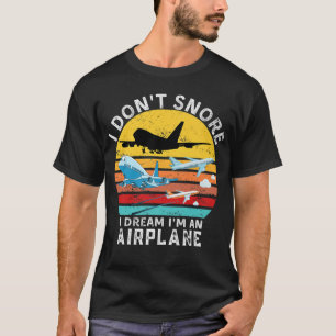 T-shirt Citation drôle de l'aviation Je ne ronfle pas Je r