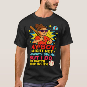 T-shirt Citation drôle de maman de baseball pour le cadeau