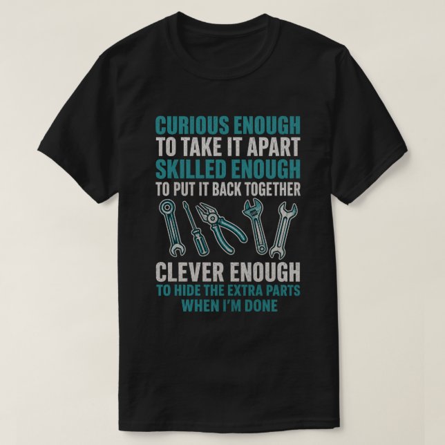 T-shirt Citation drôle de mécanicien (Design devant)