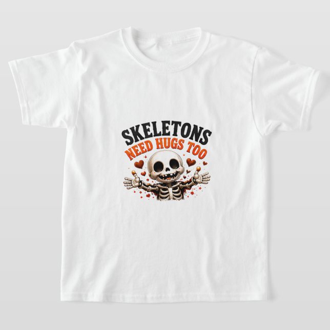 T-shirt 🤍 Citation drôle de squelette d'Halloween 💀 (Poser)