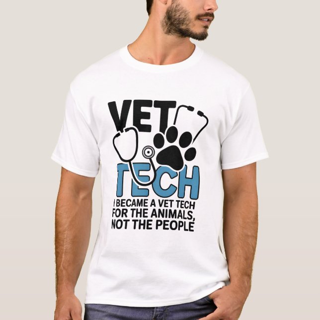 T-shirt Citation drôle de technicien vétérinaire introvert (Devant)