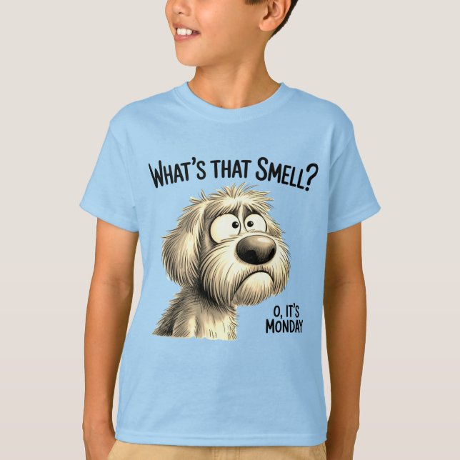 T-shirt Citation drôle d'humour sur l'odeur du lundi (Devant)