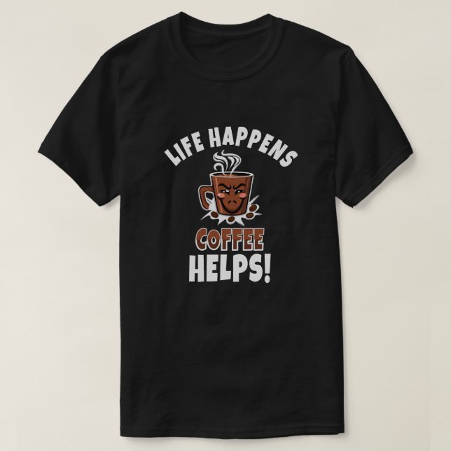 T-shirt Citation drôle pour amateur de café (Design devant)