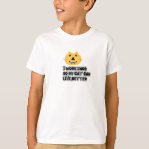 T-shirt Citation drôle pour amateur de chats - Je travaill