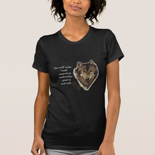 T-shirt Citation du code du loup, animal loup (Devant)