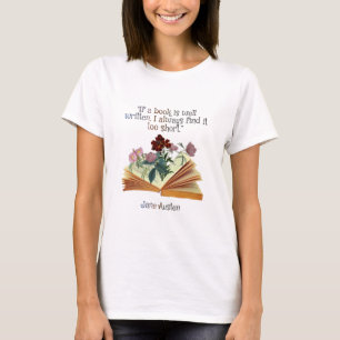 T-shirt Citation du livre Jane Austen Cute Floral