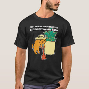 T-shirt Citation du parcours de jardinier félin plantant u
