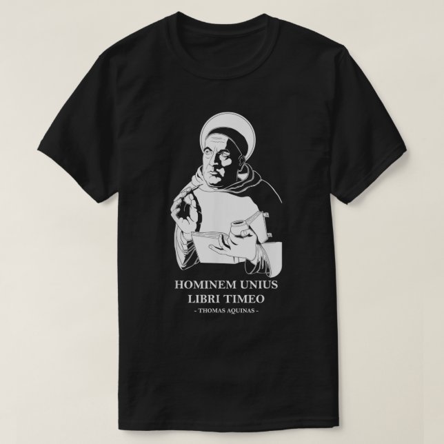 T-shirt Citation du philosophe Unius Libri Thomas Aquinas (Design devant)
