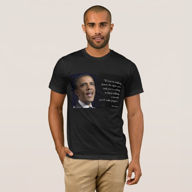 T-shirt Citation Du Président Obama Et "Faire Progrès" (Devant entier)