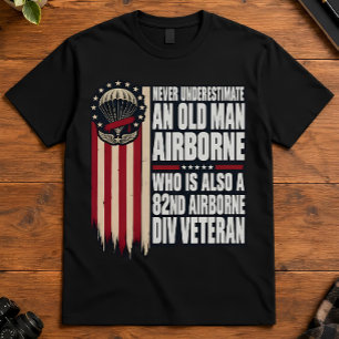 T-shirt Citation d'un vieil homme vétéran aéroporté de la