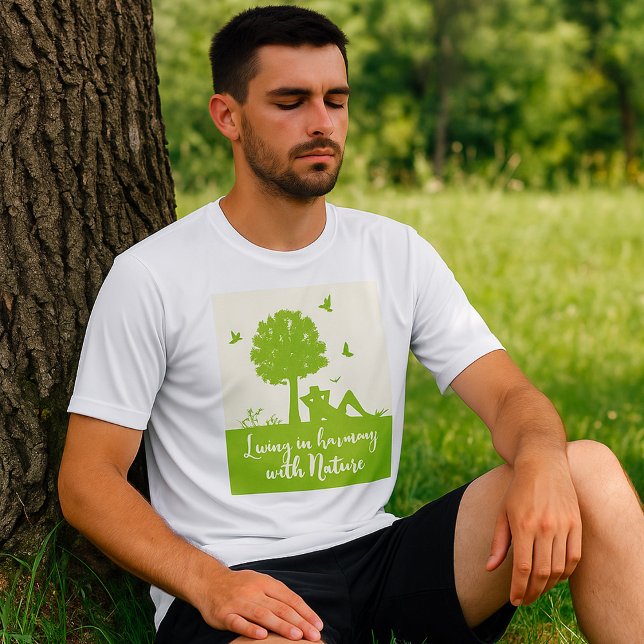 T-shirt Citation écologique Vivre en harmonie avec la natu (Créateur téléchargé)