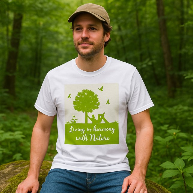 T-shirt Citation écologique Vivre en harmonie avec la natu (Créateur téléchargé)