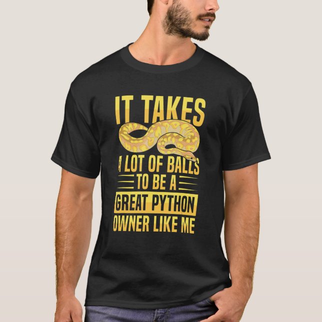 T-shirt Citation en Python à bille de Banana pour un pytho (Devant)