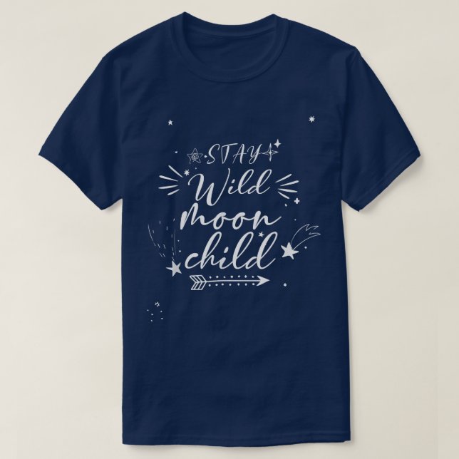 T-shirt Citation Enfant Lune Mignonne Restez Fou Lune Enfa (Design devant)