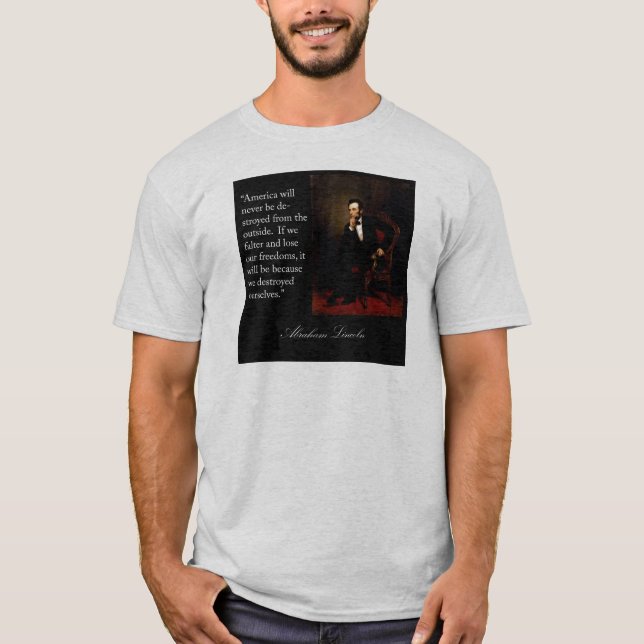 T-shirt Citation et portrait d'Abraham Lincoln (Devant)