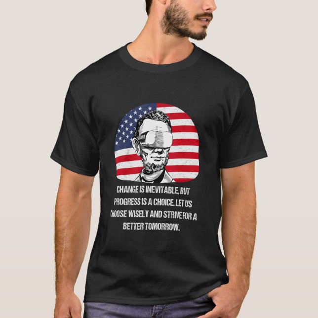 T-shirt Citation fictive de Lincoln Futuristic VR 4 (Devant)
