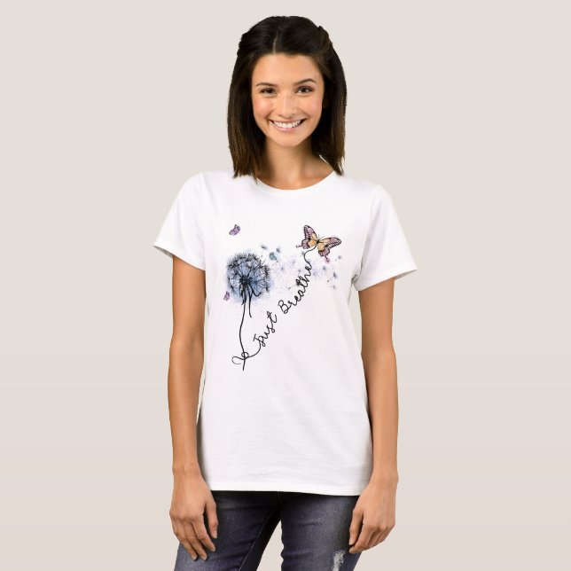T-shirt Citation fleur sauvage Respire (Devant entier)
