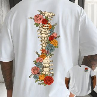T-shirt Citation Florale Croître à Travers Elle Inspiratio