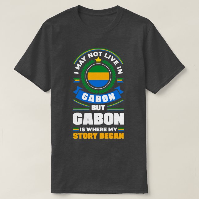 T-shirt Citation Gabonaise Du Drapeau Gabonais (Design devant)