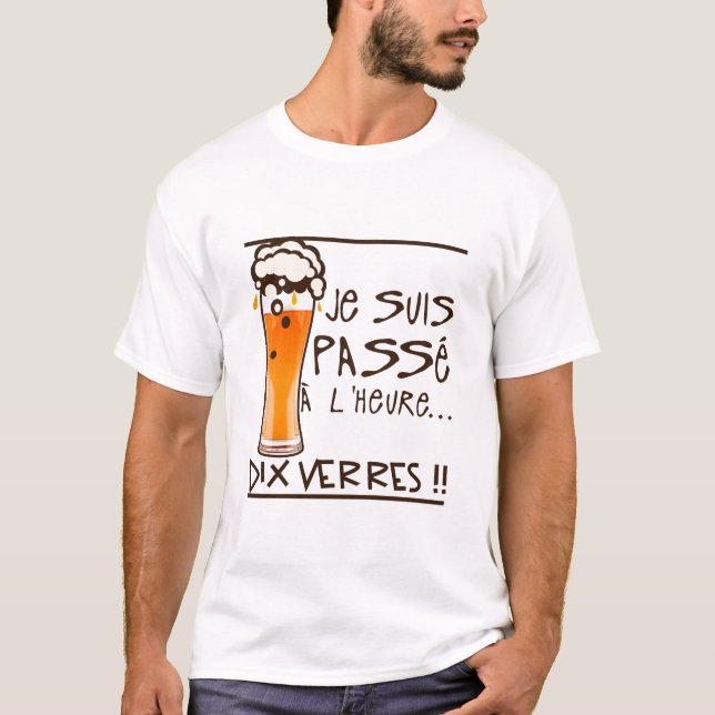T-shirt citation heure hiver 10 verres alcool humour biere (Devant)